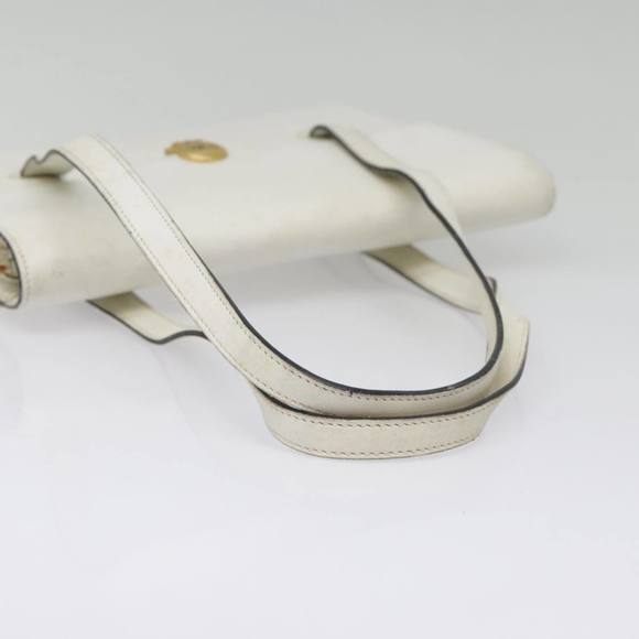 Christian Dior Hand Bag Leather White Gold Auth 93357 - Picture 9 of 16